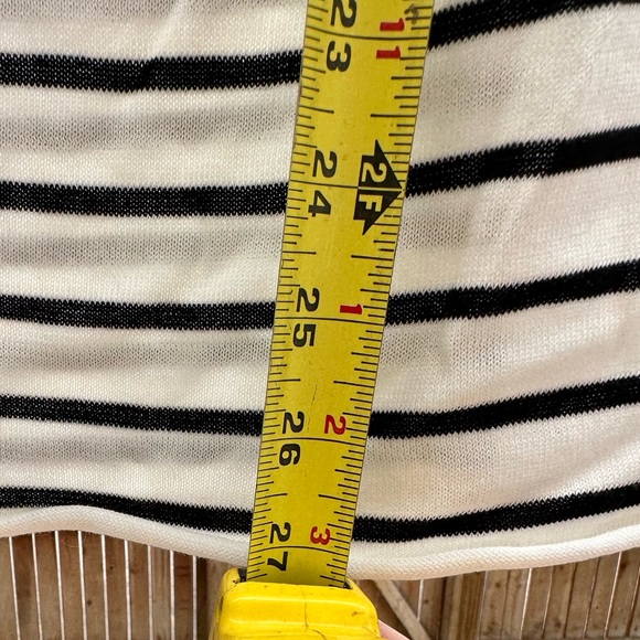 J. Crew NWT Cotton Blue Cream Striped Crocheted Sleeveless Top Blouse XL - Picture 14 of 16